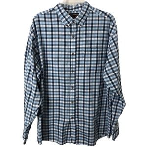 Walnut Creek Men's Blue Checkered Long Sleeve Button Down Shirt Size Large
